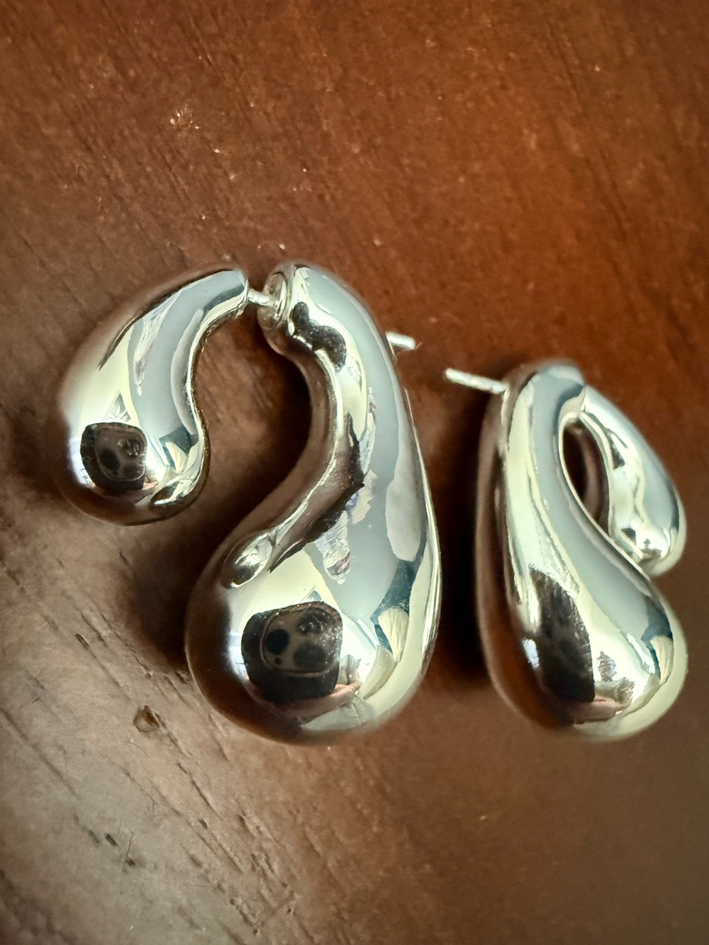 Silver Double-Sided Drop Earrings